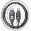 Chimera Multi-Cable 4-in-1 dual connector heads and braided cloth cord wrapped in circle